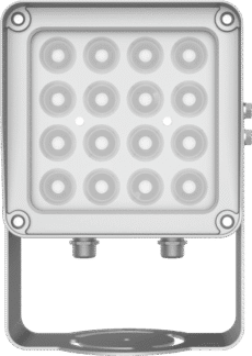 Lampara IR de Luz Continua / 16 Lámparas LED / Distancia Efectiva 16 a 25 metros / Cobertura 40° / Exterior IP66