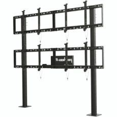 Soporte Modular para Video Wall Pedestal 2x2 / Ajuste Micro Sin Herramientas / 8 Puntos de Alineación / Capacidad 500 lb / VESA 200x200 a 600x400 mm / Estructura Aluminio / Gestión Cableado Integrada / Almacenamiento Multimedia