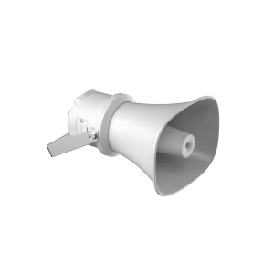 Altavoz IP Tipo Trompeta | 7 Watts | PoE+ | Integración con Hik-Central Professional | Reproducción de Audio vía Red | IP67 | Salida de 12 VCD | Metal | compatible con Hik-Connect