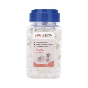 Bote con 100 Piezas de Plug Modular RJ45 / Cat 5e / Chapado en Oro a 15 Micras / Sin Blindaje / Facil Instalaci?n / Uso Interior / Soporta Norma TIA-568B / Cumple con RoHS 2.0