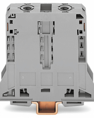 Borna de Paso para Corrientes Elevadas, 95 mm², POWER CAGE CLAMP, 2 Puntos de Conexión, 232 A, 1000 V, Montaje Carril DIN 35×15, Gris