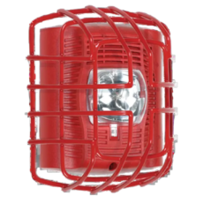 Protector De Rejilla Anti Vandalismo Y Golpes Accidentales, Color Rojo, Para Sirenas/Estrobos/Bocinas System Sensor, Montaje a Ras, 7.40"Altox6.15"Anchox3.39"Profundidad