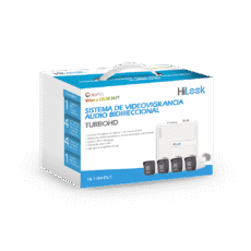 KIT TurboHD 1080p / DVR 4 canales / 4 Cámaras Bala de Metal / H.265+ / 1 Fuente de Poder Profesional / Accesorios de Instalación