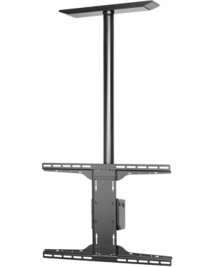 Soporte de techo universal para Pantallas de 32″ a 90″ / Capacidad de Carga 68.2 kg / Patrón de Montaje hasta 600 x 400 mm / Columna de Aluminio de 36″ / Inclinación Ajustable -5° a 20°