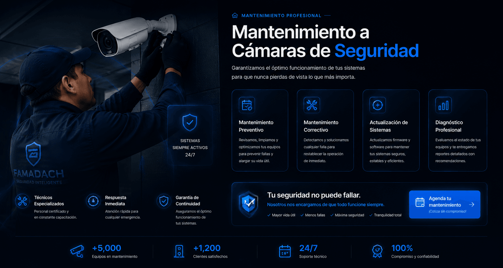mantenimiento de camaras de seguridad